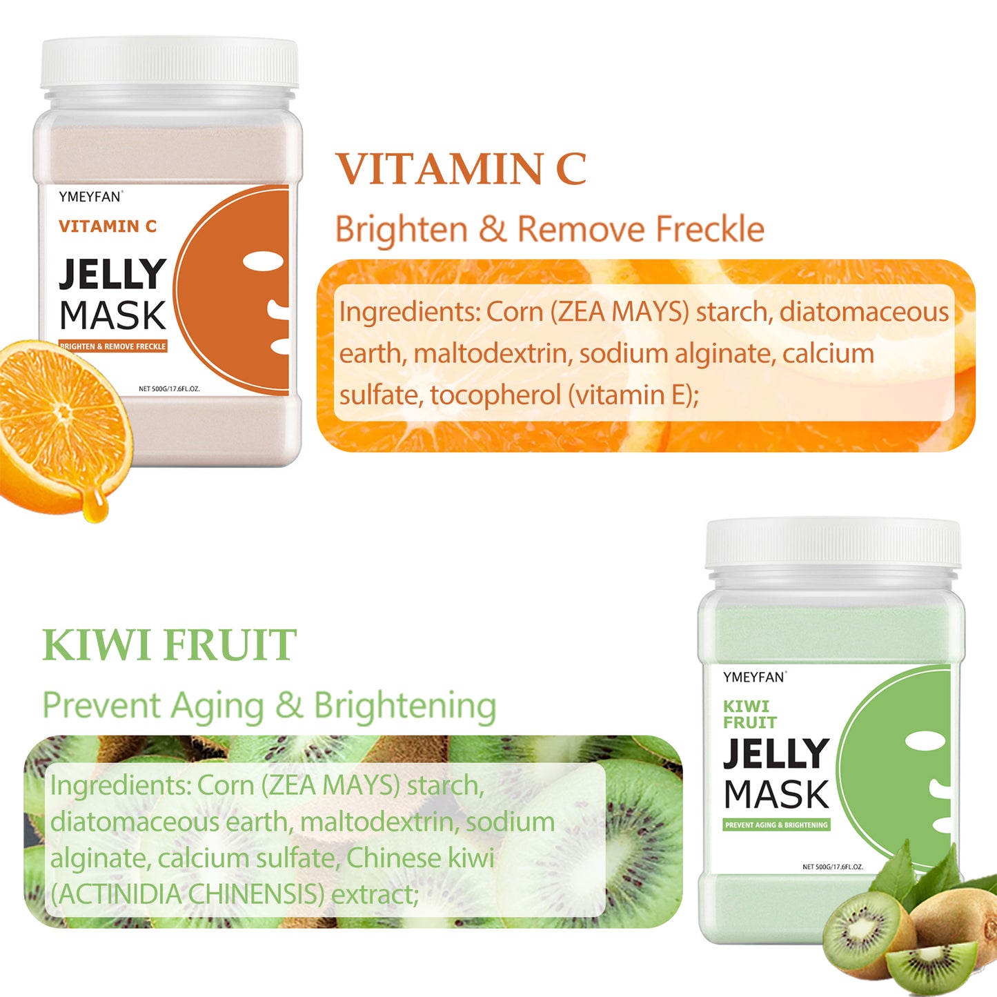 YMEYFAN Jelly Mask Powder for Facials Professional, Esthetician Supplies, Wholesale Face Mask Skin Care for Spa Beauty Salon, Facial Mask Bulk Wholesale (5 Pack)