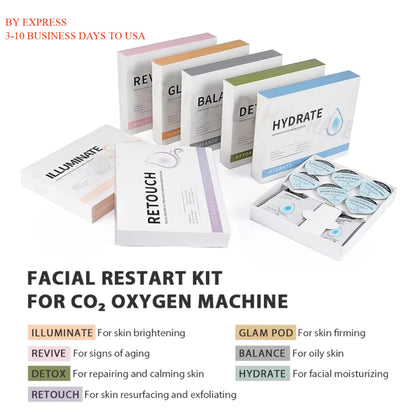 Glam Revive Hydrate Detox Illuminate kit Pods Serum Facial SPA Serum For Bubble Beauty Machine Facial Aqua CO2 Serum Gels