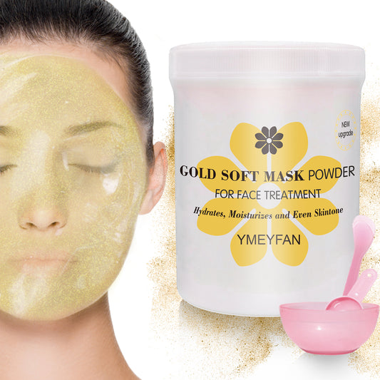 YMEYFAN Jelly Mask for Facial Professional, Upgrade Real 24K Gold Mask Powder Anti-Aging & Firming Hydrojelly Mask with Tools, Vajacial Mask, 17.6Fl Oz Peel Off Face Mask for DIY Skin Care Salon Spa