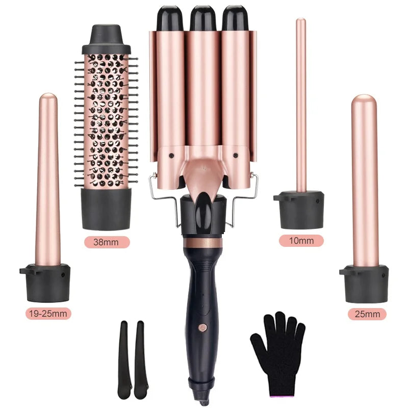 New Design Waver Hair Curler Hot Selling Interchangeable Curling Iron Set Wholesale Rotating Curling Iron