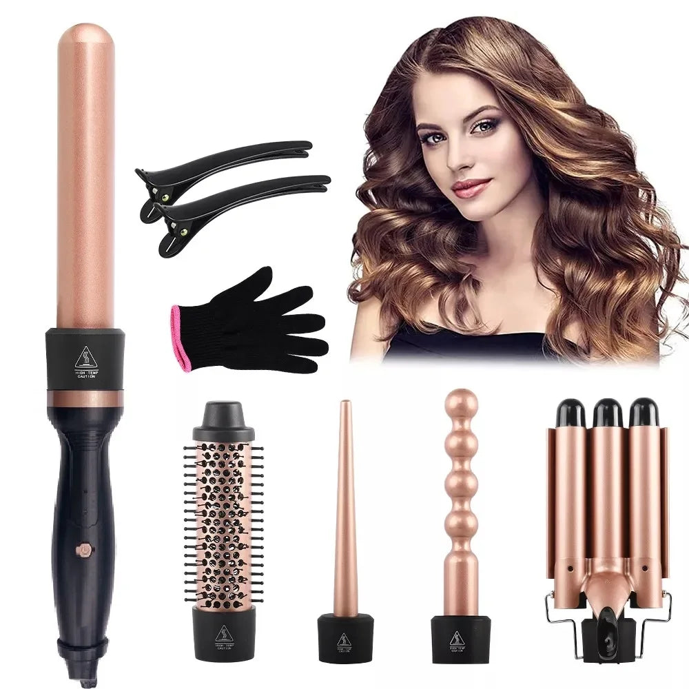 New Design Waver Hair Curler Hot Selling Interchangeable Curling Iron Set Wholesale Rotating Curling Iron