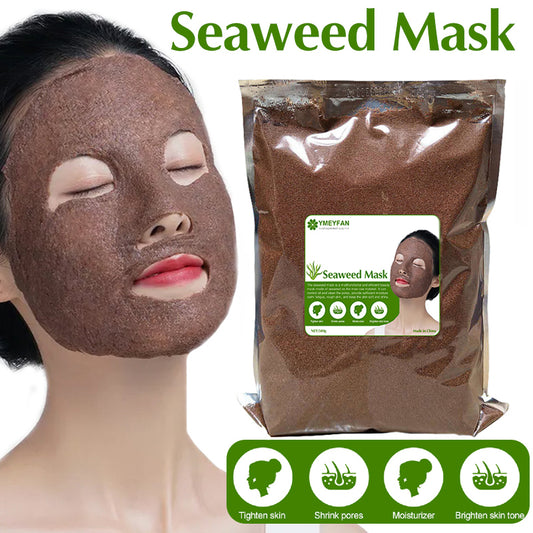 1000G/200G Natural Seaweed Mask for Face Moisturizing Hydrating Algae Seed Face Mask Shrink Pores Whitening Anti Acne Skincare