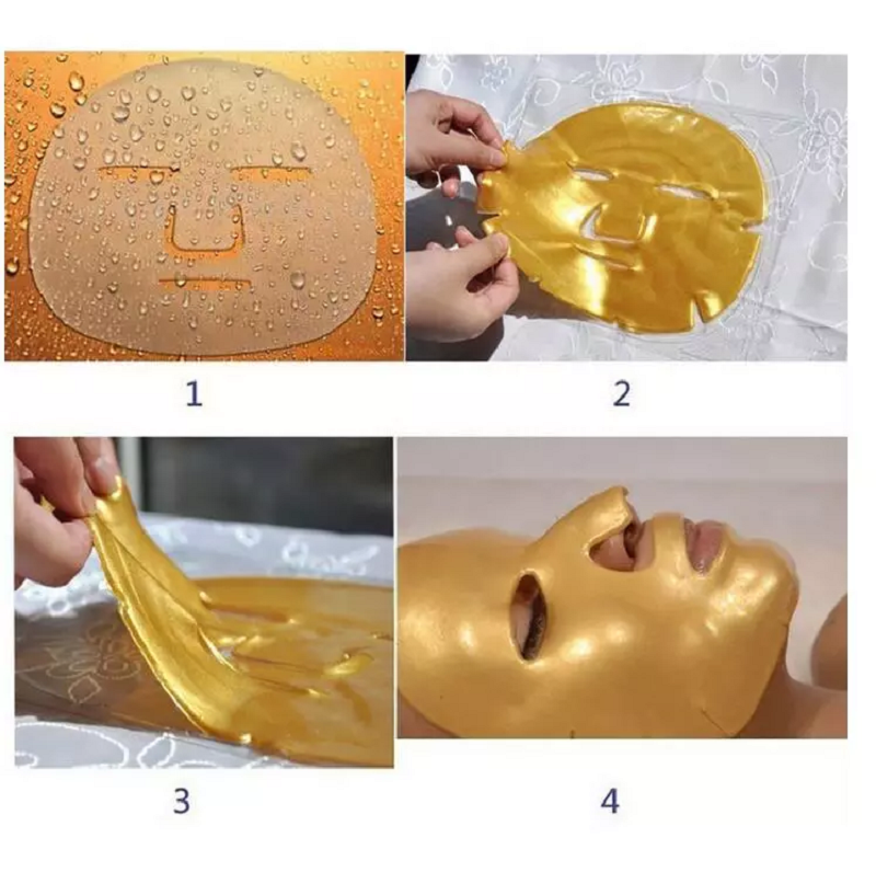 60/25/10PCS Gold Bio-Collagen Facial Mask Anti Wrinkle Crystal Powder Mask Anti Aging Oil-Control Beauty Skincare Pack Wholesale