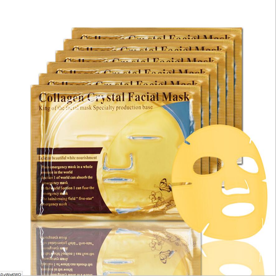 60/25/10PCS Gold Bio-Collagen Facial Mask Anti Wrinkle Crystal Powder Mask Anti Aging Oil-Control Beauty Skincare Pack Wholesale