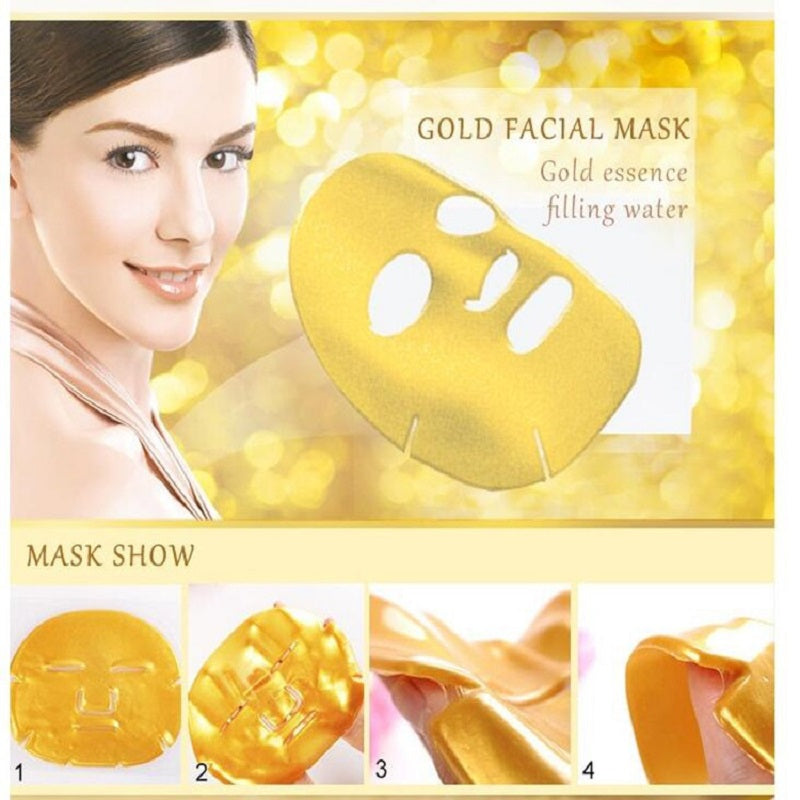 60/25/10PCS Gold Bio-Collagen Facial Mask Anti Wrinkle Crystal Powder Mask Anti Aging Oil-Control Beauty Skincare Pack Wholesale