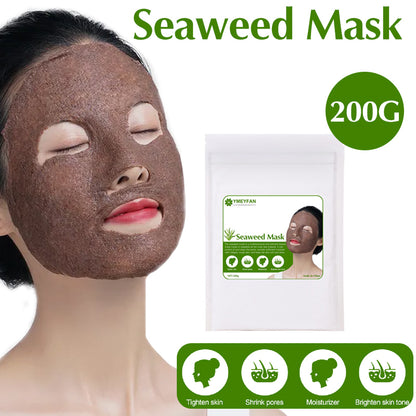 Natural Algae Seed Seaweed Mask for Whitening Peeling Mask Nano Pure Pearl Powder Shrink Pores Anti Acne Female Beauty Skin Care