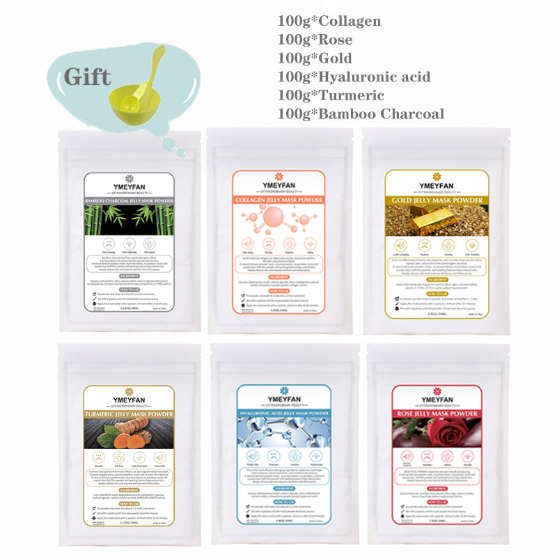 Natural Soft Hydro Jelly Mask Powder Set Peel Off Rubber Facial Mask Jar SPA Whitening Rose Collagen Hyaluronic Acid Skincare