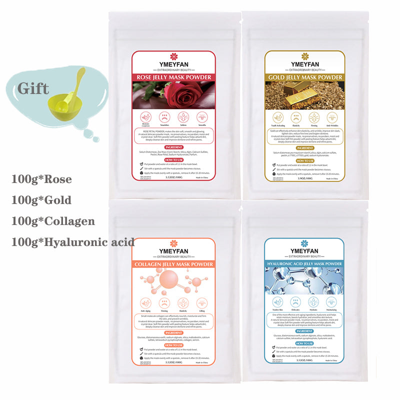 Natural Soft Hydro Jelly Mask Powder Set Peel Off Rubber Facial Mask Jar SPA Whitening Rose Collagen Hyaluronic Acid Skincare