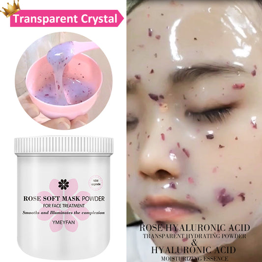 YMEYFAN DIY SPA Crystal Rose Petals Hydro Jelly Mask Powder Moisturizing Soft Modeling Peel Off Hydrojelly Facial Mask with Bowl